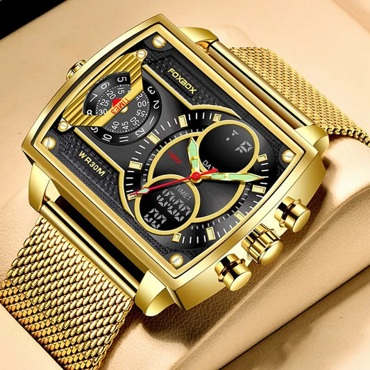 Vanguard Gold Square Chronograph – Men’s Luxury Chronograph Watch