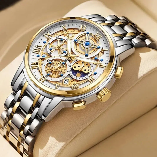 LIGE GOLD VI 360 Gold Luxury Chronograph Watch